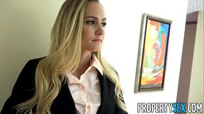 Petite blonde amateur gives a confident blowjob and rides big cock