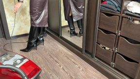 Full Leather Cleaning Turns Miele on Almost Cums POV
