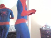 Spiderman Spandex Costume Cosplay Lycra bedroom solo.