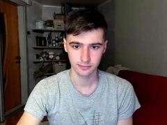 Sexy European twink solo jerking