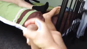 Twink Roommate Caught Jerking Off and Shooting His Load