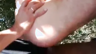 Mature Daddy with Big Cock Enjoys Outdoor Anal and Blowjob