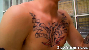 ”Tattoed twinks Chris Porter & Patrick Kennedy pissing & ass fucking pounding”