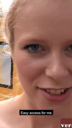 Tattooed german blonde pick up at the street for a fuck   Clip 2