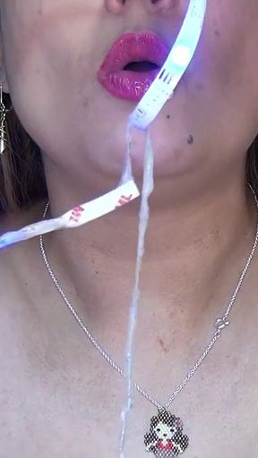 Deepthroat to a Colored Electric Tape...
