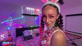 horny bunny babe christina sage rides hard in rave scene!