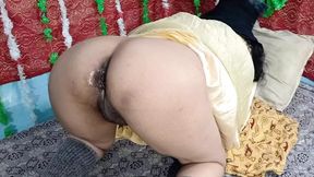 Dark-dyed honeymoon bride ravages ass&#x1F351; with giant dildo, unleashing anal&#x1F44C; carnage