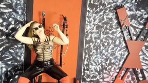 Gagging him while spanking his genitals