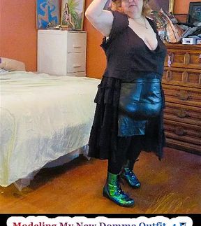 Modeling My New Domme Outfit 4 U silent video from photos