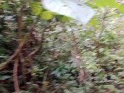 Colombian girl fucks in a ravine after a walk through the forest