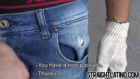 Straight Latino guy turned gay after bareback cock riding