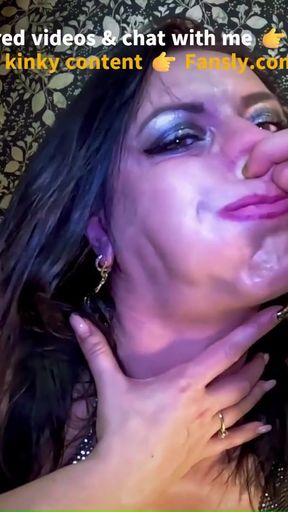 Smoking Phone Call Downjacket. Noisy Hooded Blowjob and Cum on My Coat   Clip 3