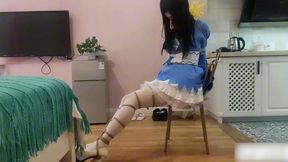 ADM30-One hour of prolonged bondage, vibrating orgasm, super tight bondage.