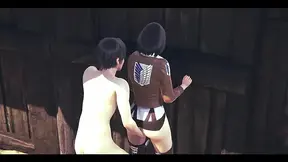 Mikasa snatches fingered to orgasm then fucked with a creampie in On Titans Hentai