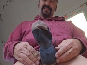 Single grey and gold Timberland ankle sock