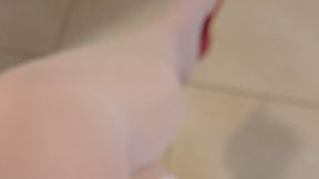 White Stockings & Red Heels – Trembling Calves & Foot Tapping Tease