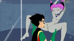 Raven & Robin Get Jinxed by Alien Elemental Action in Teen Titans Hentai