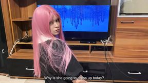 Step Sister Tried On a New Student Blowjob Uniform  And She Showed To Step Brother Her Skill