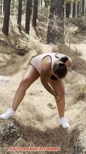 Pissing On The Forest💦 I Play With My SMALL Tits😈