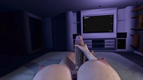 Futanari Solo Masturbates and Cums on Herself