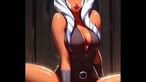 AI-Generated Ahsoka Tano gets deepthroat and fucked in 2D anime