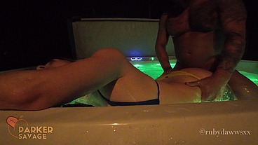 My Slutty Little Stepsister Got Soaked and Fucked Hard in the Hot Tub While No One Was Home