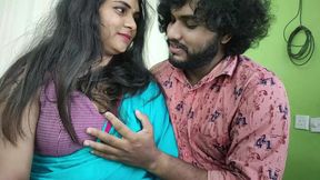 Saree Removal and Hot Romance with Sex by Vaishnavy and Sharun Raj, Mallu Couple Hot Saree Removal Romance and Doing Sex