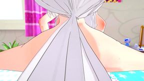 Busty Emilia Gives Blowjob then Takes Anal for Huge Cumshot in 3D Anime Action!