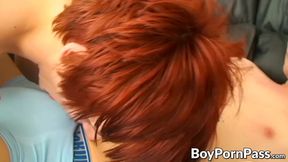 Twink gets his tight butt slammed by fellow twink and moans