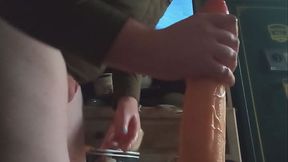 Toby the Crossdresser gets anal fucked by dildo