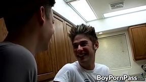 He loves kissing his lover while riding his giant fuck stick