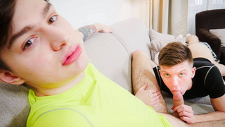 I pulled his shorts down and started working on his big cock