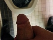 Young Guy Cums in Public Restroom - Almost Caught!