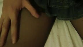 Crossdresser sissy ripping pantyhose with cumshot. CD trap