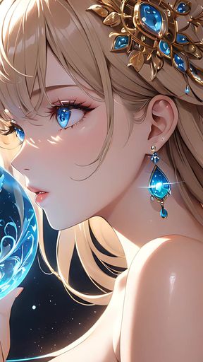 Whispers of Magic - Ai Girl and a Glowing Orb