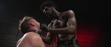Black master treats his male slave the hard way in rough BDSM kinks