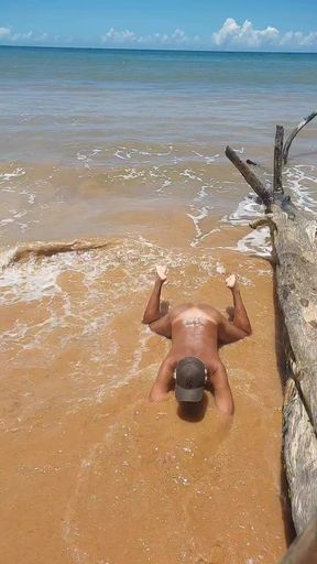 Naked Ladysilva on the Beach Showing off Her Tanned Hot Ass with Sexy Mark