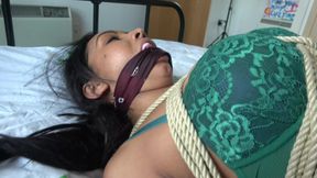 Courtney in: Captured Secretary's Intense Hogtie, Stuffed Cleave Gag, and Drooling!
