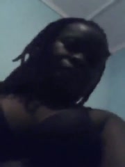 Dark skinned slut showing her bust and phat booty in real amateur video