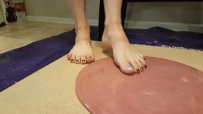 Lilith Doll Stuck Barefoot in Purple Glue Trap