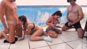 april big ass and maidensplace together for the first time, drinking gallons of piss and breaking throats, rimming ass! the apartment was a mess. part 2