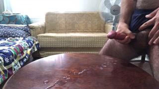 Hairy man slow motion big cumshot compilation