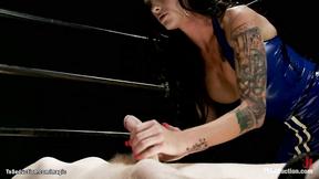 ”Tanned big titted Transgender fucks bound man”