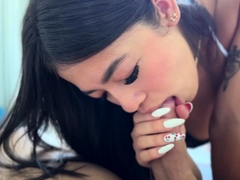 I get fucked with my new bikini, blowjob, feetjob and