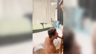 Motorcycle courier fucks muscular Latin fiance's friend in hardcore anal scene