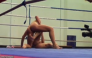 Naked brunette Cathy Heaven has memorable cat fight
