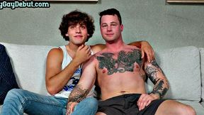 Cumming twunk barebacks inked jock after casting