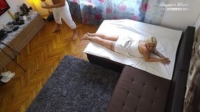 behind the scenes of busty blonde kyra hot massage & fuck