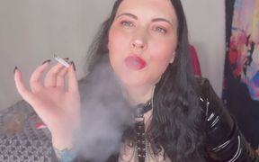 Sub Ffw Smoking in Her Pvc Outfit & Red Lipstick