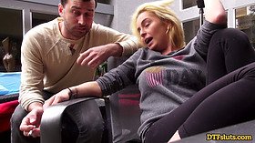 Ashlee Graham, the big-titted blonde slut, gets her shaved pussy pounded by James Deen at home